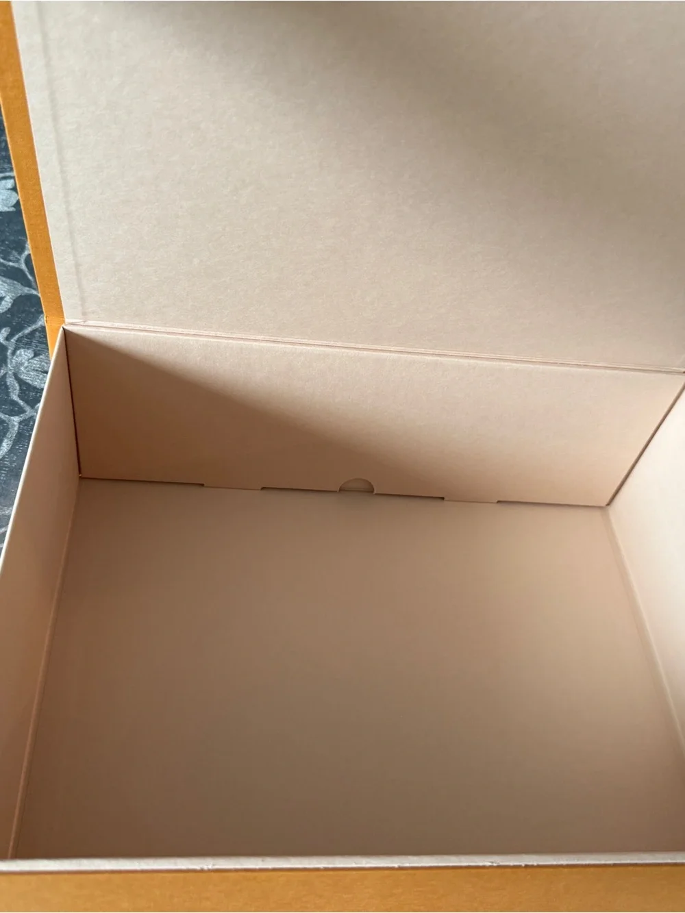 Louis Vuitton Orange Empty Gift Box with LV Blue Logo magnetic close